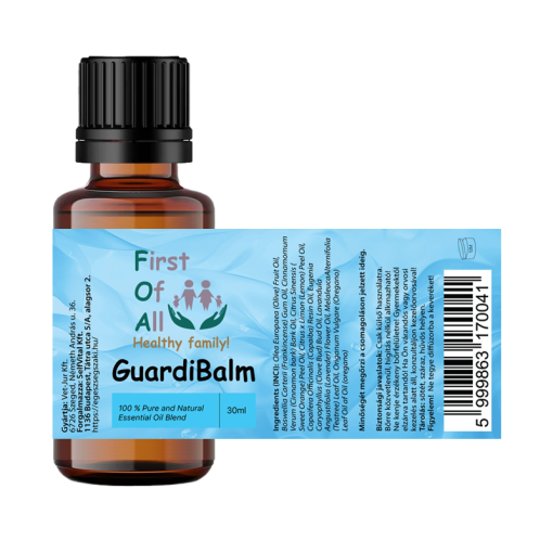 GuardiBalm immunpajzs illóolaj keverék extraszűz olívaolajban 30ml kiteritett új