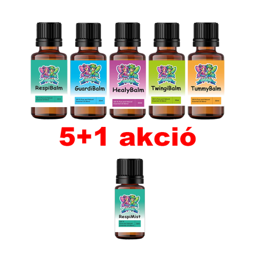 superhero szett 1db respibalm 1db guardibalm 1 db healybalm 1db twingibalm 1db tummybalm 1db respimist