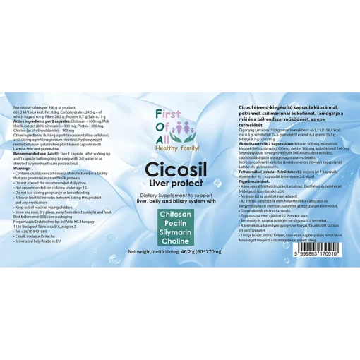 FOA Cicosil Liver protect etrend kiegeszito kapszula kiteritett